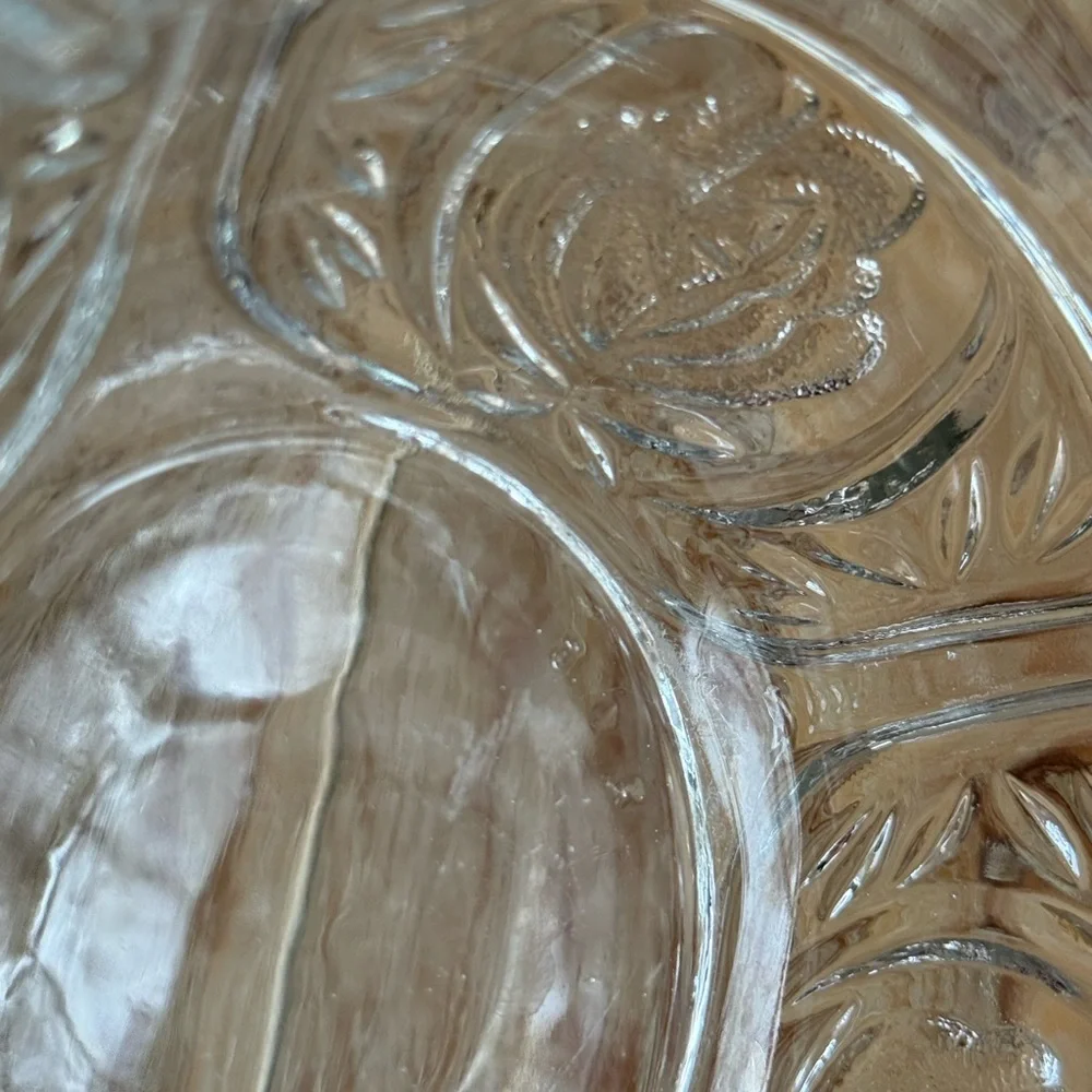 Vintage Clear Glass Ashtray 5”